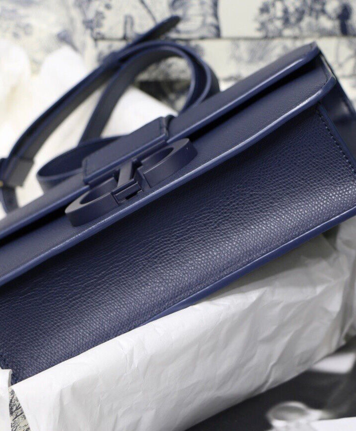 Christian Dior 30 Montaigne Calfskin Bag Dark Blue